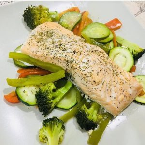 Receta de Salmon con verduras